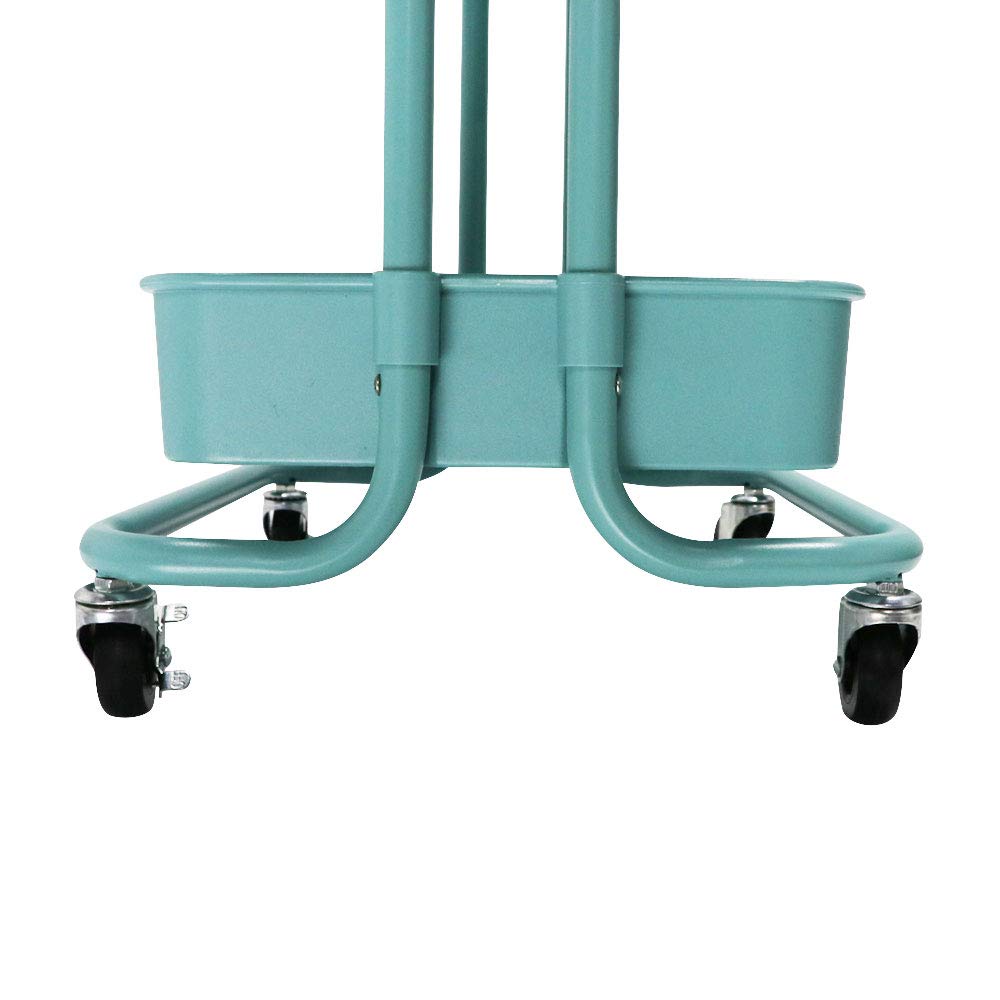 3 Tier Rolling Utility Cart with Wheels and Handle Storage Organization