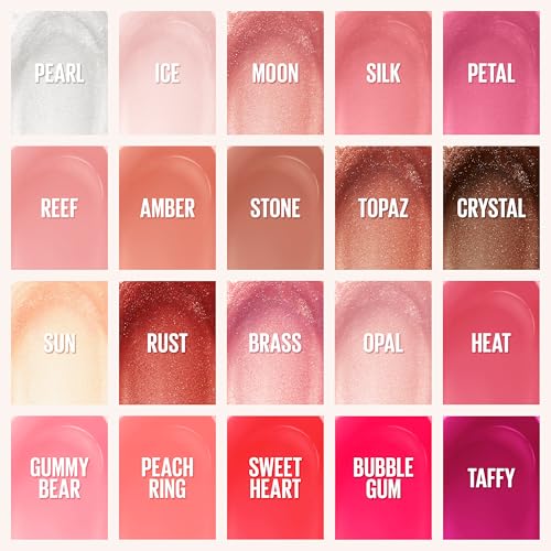 Image of Maybelline Lifter Gloss, Hydrating Lip Gloss with Hyaluronic Acid, High Shine for Plumper Looking Lips, Heat, Raspberry Neutral, 0.18 Ounce (Pack of 2)