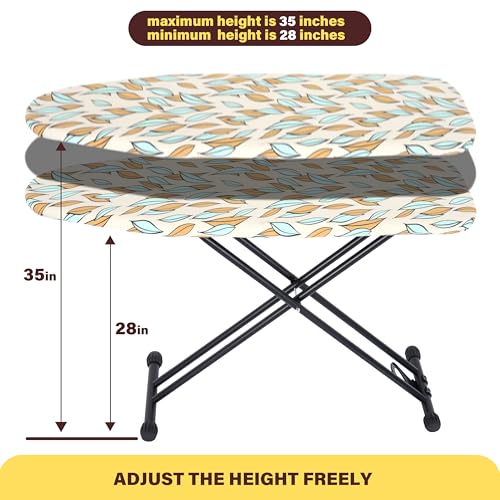 Image of veiox Ironing Board 43x13, Heat Resistant Cover, Heavy Sturdy Legs | 7 heights 28-35 inch.Rock-solid metal frame.Stain-resistant padded cover.Wall hook for easy storage . Handles all garment sizes
