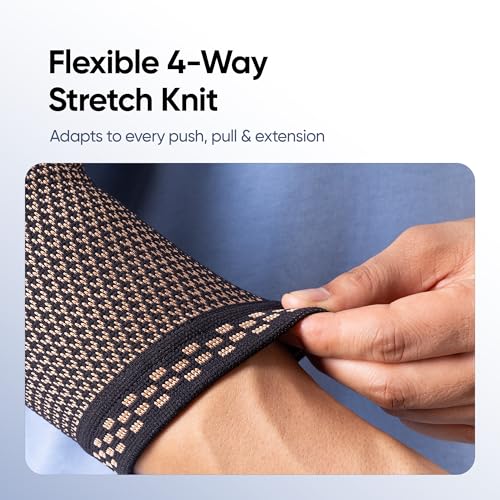 Image of Frido Sports Elbow Cap for Tennis & Golfer's Elbow | Helps Reduce Elbow Pain During Gym & Sports | Stays Firm Without Slipping | Great for Workout, Weightlifting & Daily Strain | 1 Pair | Size - XL