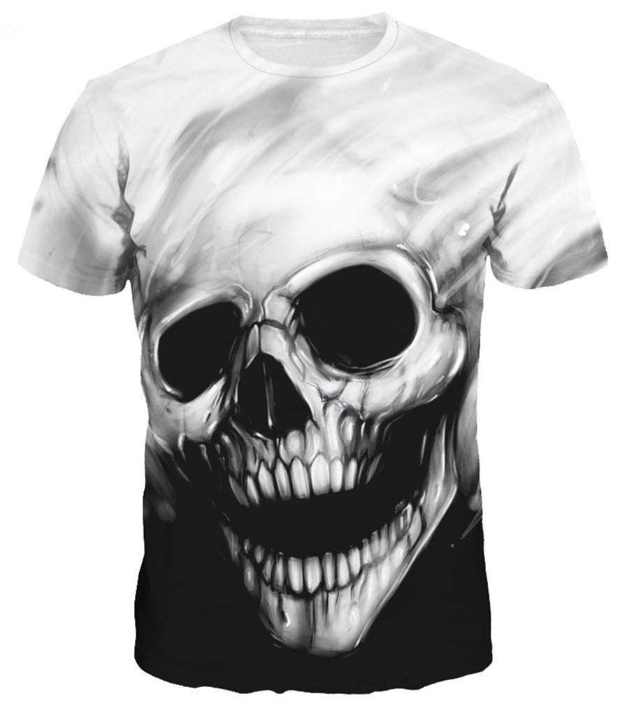 Ocean PlusMen's Fun 3D Digital Printing Pattern T-Shirt Round Neck Short Sleeve Tee Shirt Tops