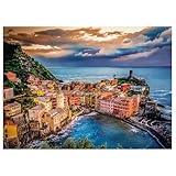 SiTimmGer Puzzles for Adults 1000 Pieces Cinque Terre Sunset Landscape Challenging Jigsaw Puzzle Natural Scene Great Gift Family Fit Together Perfectly 19.6' x 27.5'