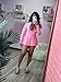 Adogirl Womens Flared Tennis Skirt Sets Slim Zip Up Jacket 2 Piece Outfits Athletic Matching Mini Dress with Shorts Pink XXL
