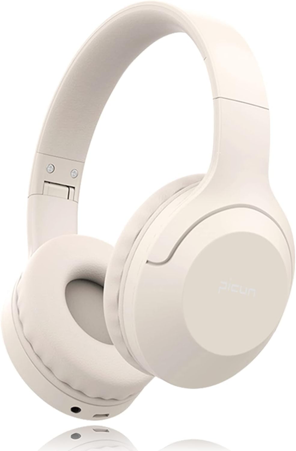 Bautylee ワイヤレスヘッドホン Bluetooth 5.3 オーバーイヤーヘッドホン/HiFi ステレオ重低音/遅延なし/密閉型/軽量/折り畳み可能/内蔵マイク付き/無線 3.5mm AUX有線両用/最大46時間連続再生/日本語取扱説明書付属(アイボリー)