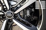 Audi Ringe Brake Caliper Mirror Window Decal 8 pcs. 60mm (White)