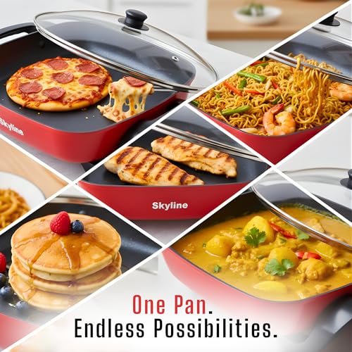Image of Skyline 1500W Electric Fry Pan, Non-Stick Surface, Adjustable Temperature Control