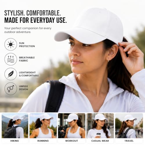Image of Branded Cap for Men Women Unisex Boy's Girl's Topi Adjustable Strap Free Size Cotton Summer Sports Cricket Gym Dance Free Size