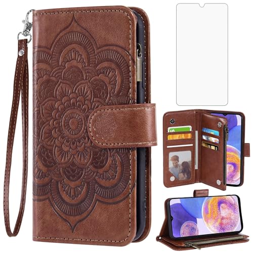 Étui portefeuille Samsung Galaxy A23 4G 5G rabat clapet porte-carte protection écran verre