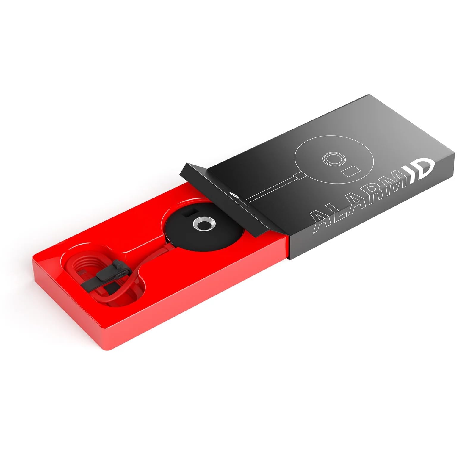 AlarmID | Alarmiertes Sicherheitsschloss für Laptops, Handys, USB-C-Geräte, Gepäck | Manipulationsalarm | 2 m Kabel | geeignet für Business, Büro und Zuhause