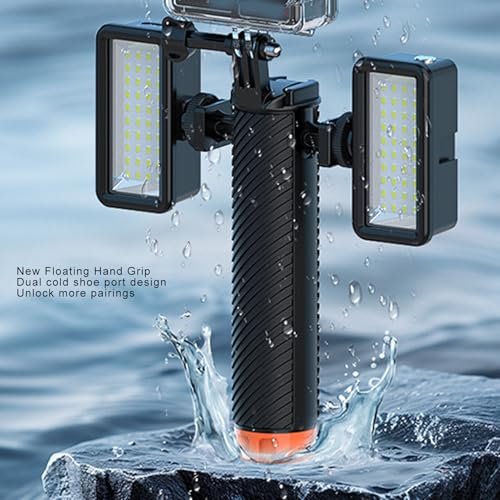 Floating Hand Grip Waterproof Handle Compatible with 12, 11, 10, 9, 8, 7, 6, 5, 4, Session, 3+, 3, 2, 1, (2018), Fusion, Max, Osmo Action Cameras