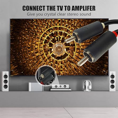 Image of MX 1.5m Audio Video Cable 2-Pin Connector for Subwoofer, Speaker, Amplifier, Turntable, Receiver & Home Theater Sound System (2-to-2 AV Cable)