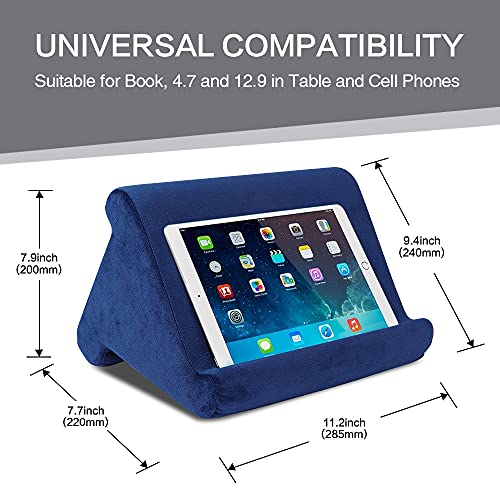 XOCOY Tablet Stand Pillow, Multi-Angle Soft Pillow Lap Stand, Book Couch Pillow Stand, Tablet Wedge Holder, Portable Triangle Tablet Stand for Tablets, eReaders, Smartphones, Books(Navy) - Image 8