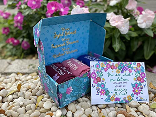| Gift Box 3 pairs | Inspirational Gifts for Women | Fun Socks | gifts for friends | cancer care gifts for women2