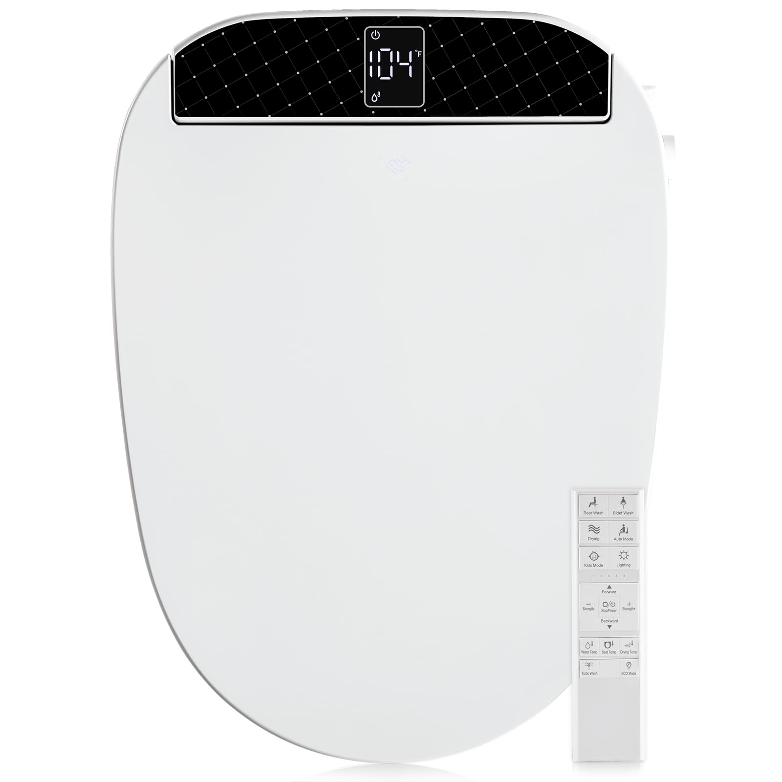 Combier Bidet Toilet Seat With Turbo Wash Wireless Remote and Side Panel The heated Toilet Seat Have Adjustable