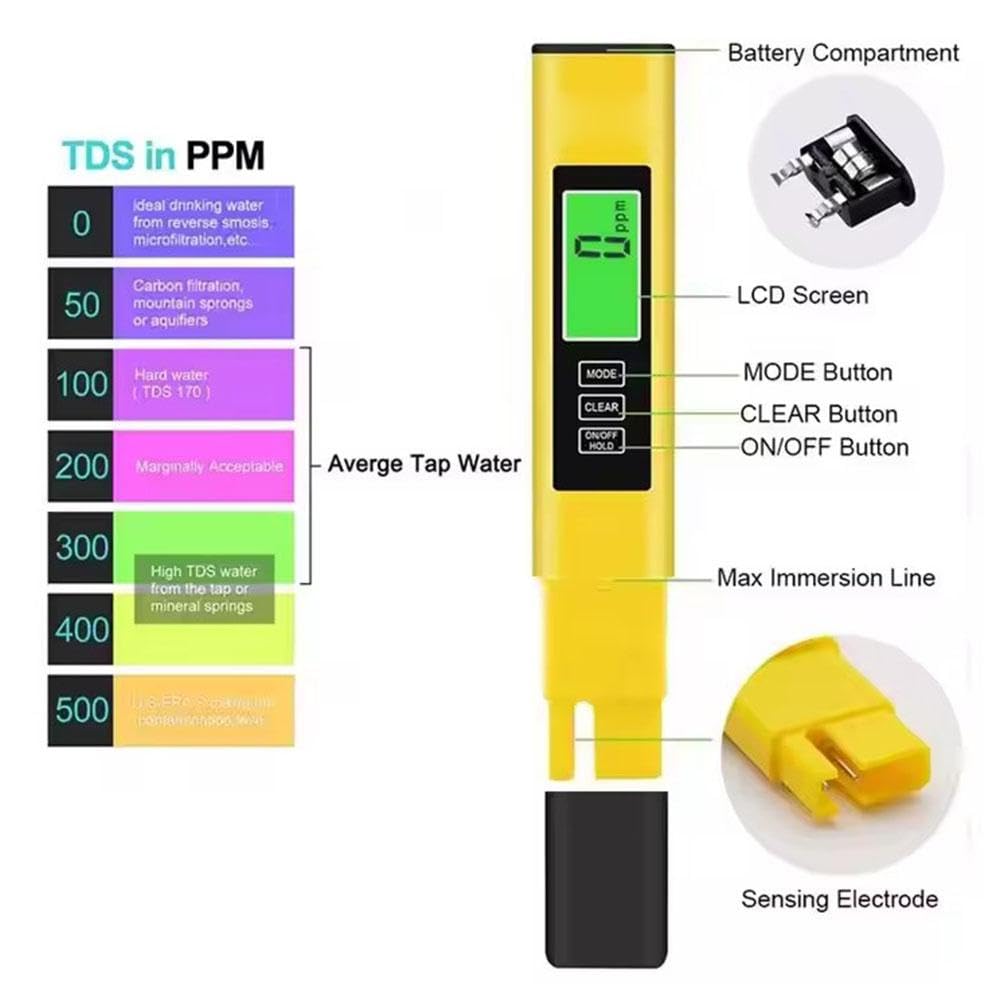 TDS Meter Digital Water Tester, TDS Tester 3-In-1 TDS Temperature And Ec Meter Ultrahigh Accuracy Water Quality Meter Ppm Meter For Drinking Water Aquariums Etc P 39551984
