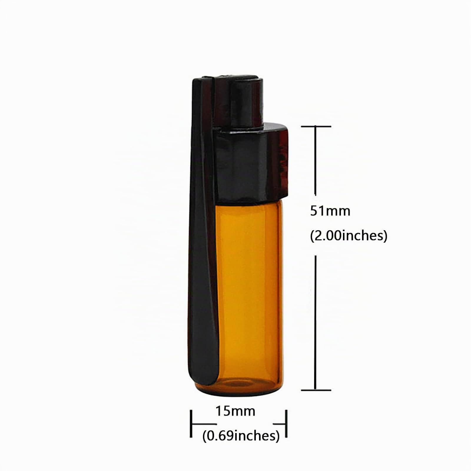 Lot de 5 flacons de poudre à épices de 51 mm avec cuillère en verre - Petite bouteille de rangement avec micro-entonnoir - Pour l'extérieur, le camping, les voyages