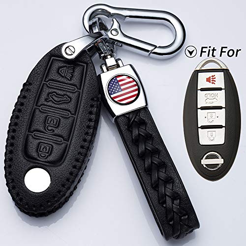 HEY KAULOR Car Key Cover for Nissan or Infiniti 4buttons Key Fob Remote Cover Case Protector Keyless Jacket Suit for Nissan Altima Maxima Murano Armada Gt-r Sentra HEY KAULOR Car Key Cover for Nissan or Infiniti 4buttons Key Fob Remote Cover Case Protector Keyless Jacket Suit for Nissan Altima Maxima Murano Armada Gt-r Sentra