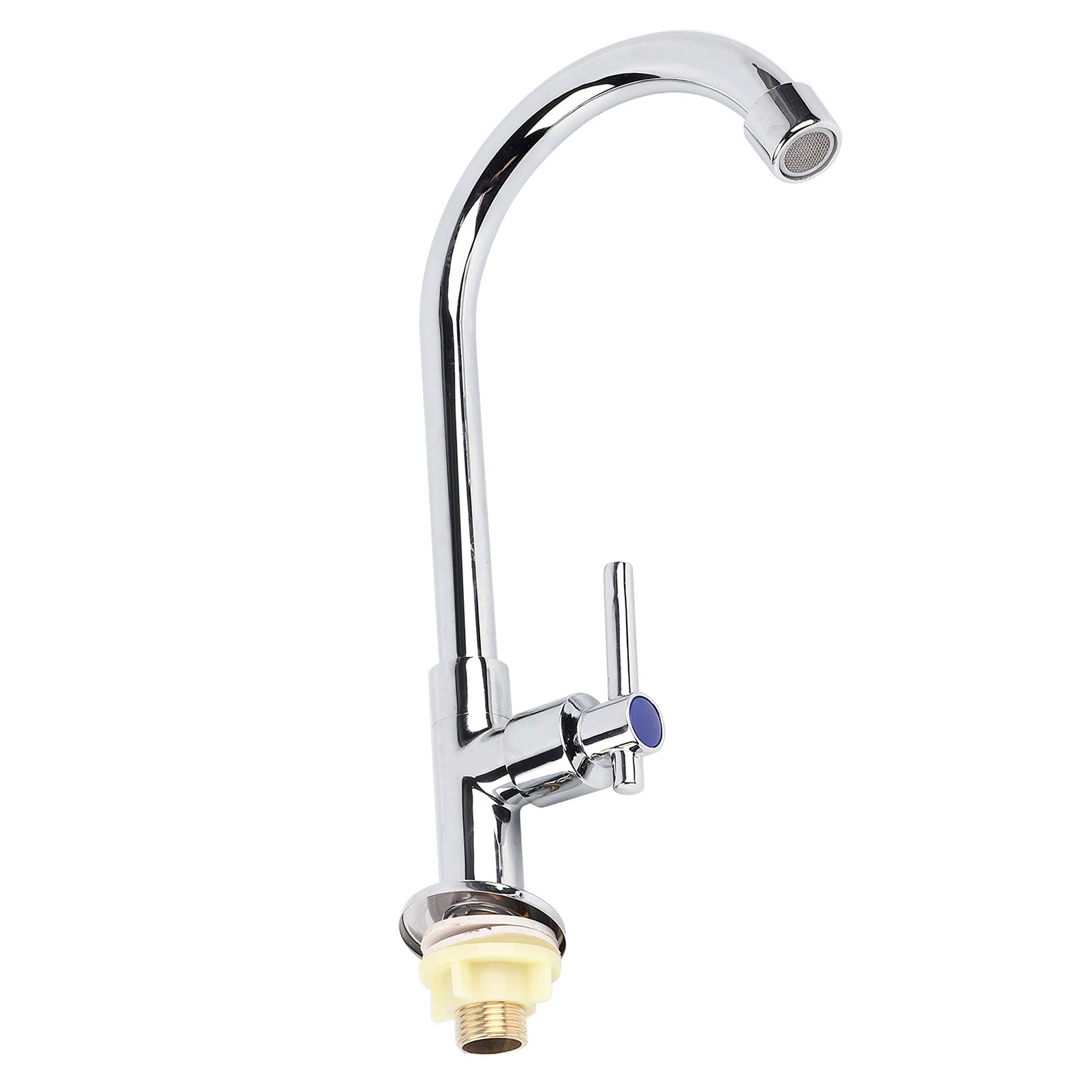 Edelstahl Küchenwasserhahn – Gebürstetes Nickel, Einzelgriff, Nur Kaltwasser, 360° Drehbar, Einlochmontage