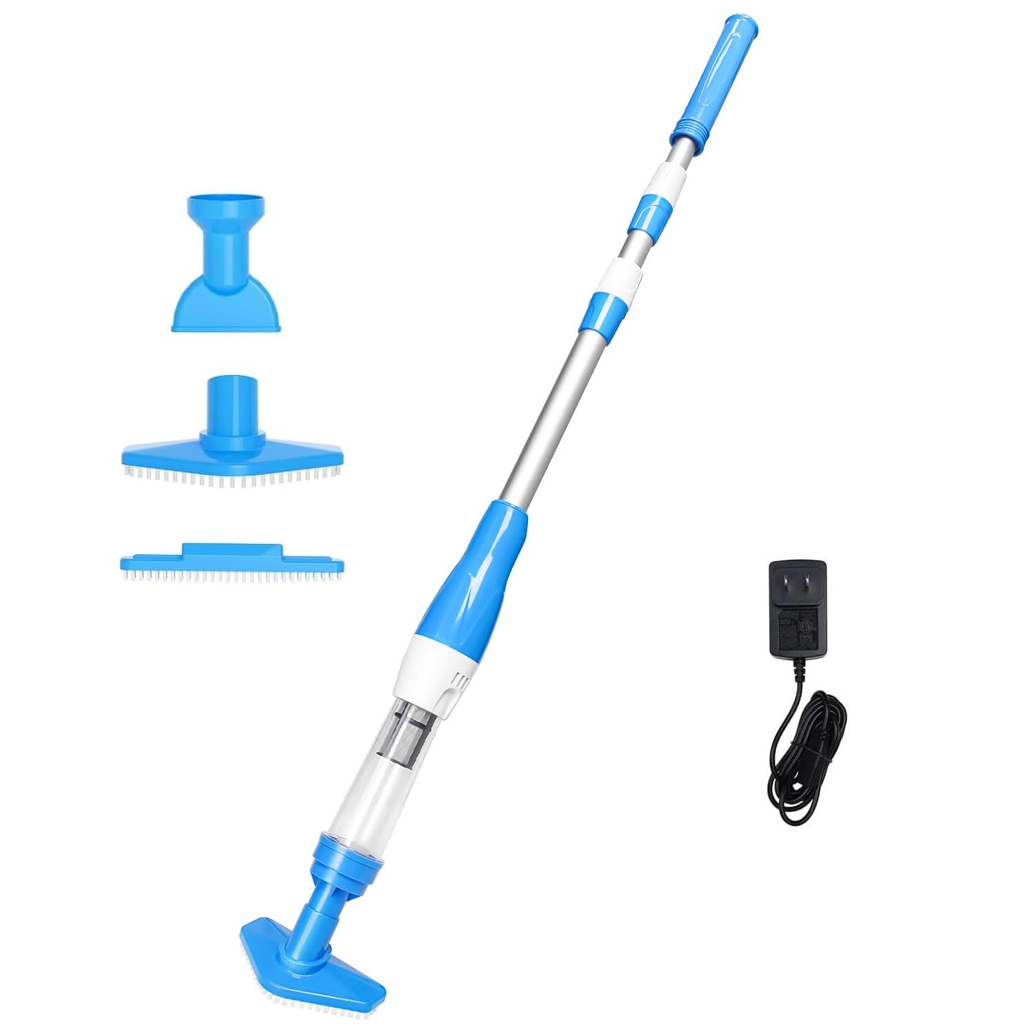 Pool Hoover Aspiradora eléctrica recargable para piscina con mango ajustable, aspiradora de mano inalámbrica para spa, jacuzzi, piscinas