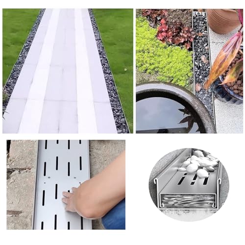 Caniveau de drainage extérieur H20*L15CM à profil bas avec grille interchangeable