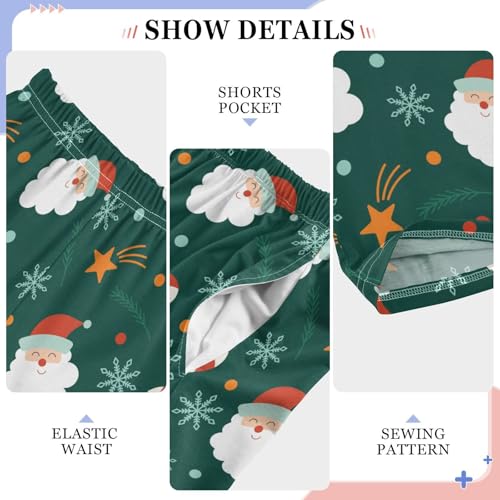 ZZKKO Christmas New Year Pattern Green Boys Pants for Kids Jogger Pants with Pockets S-XL4