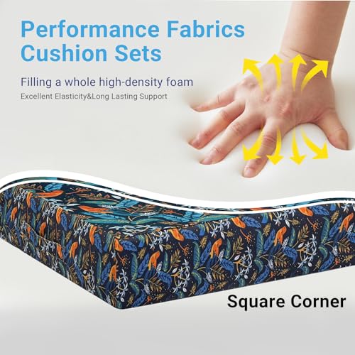 Image of IPYNBAP Outdoor Cushions for Patio Furniture,Outdoor Seat Cushion Set 24 x 24 x 5.75 Inch,Waterproof & Fade Resistant Outdoor Chair Cushions,Deep Patio Chair Cushion with Removable Cover,Nightingale