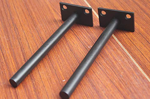 Mhmydz BXGZC-41 8 Pcs 6 Inch Black Solid Steel Floating Shelf Bracket Blind Shelf Supports - Hidden Brackets For Floating Wood Shelves thumb #2
