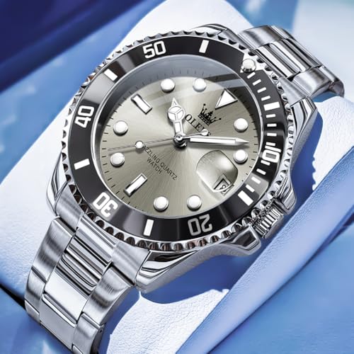 Image of OLEVS Luxury Watches for Men Big Stainless Steel Waterproof Quartz Analog