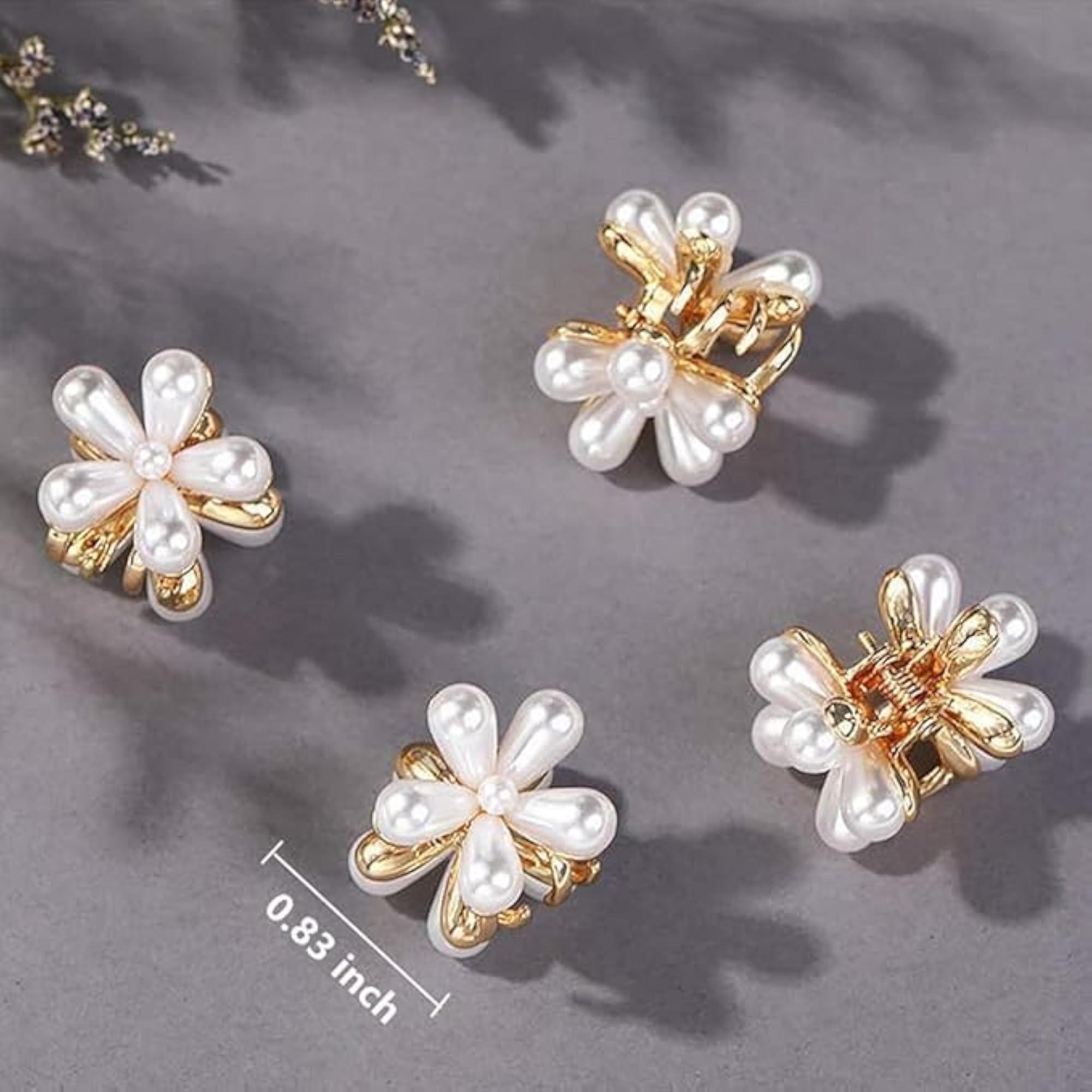 Korean Style Small Pearl Mini Hair Claw Clips, Pack of 10