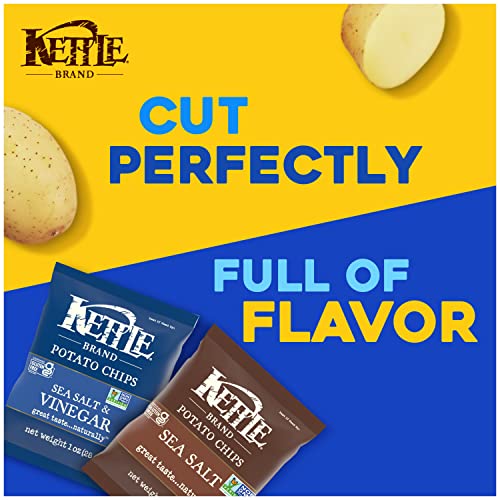 Image of Kettle Brand Potato Chips, Variety Pack of Sea Salt and Salt & Vinegar 1 Oz Snack Bags, 10 Ct