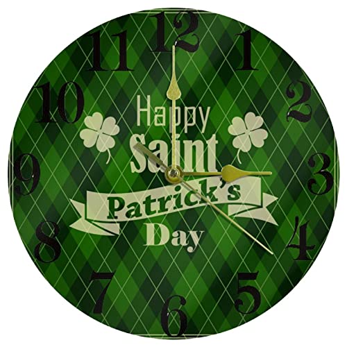 Horloge murale Saint-Patrick cadeau thématique rond à quartz - 2