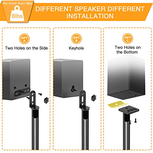 Speaker Stands Height Adjustable 30-44 Inch Surround Sound Stand Hold Satellite 