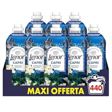 Lenor Ammorbidente Concentrato Essenze d’Italia, 440 Lavaggi (8x55), Capri, Note Di Gardenia e Giacinto, Profumo autentico di lunga durata
