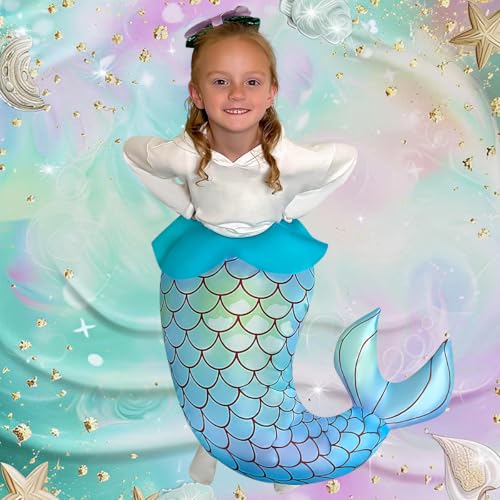 Disfraz inflable de sirena para niñas miniatura 5