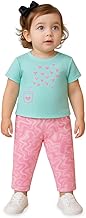LUAY Baby Girl Cotton Pajama Sets | Soft, Breathable 2-Piece Set with Cute & Stylish Prints, Ruffle Sleeves & Elastic Waist Pants | Comfortable Summer Wear for Kids