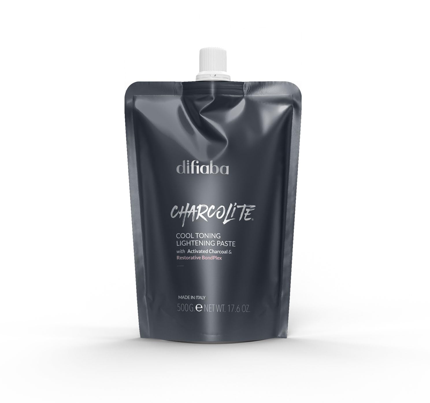 Difiaba Charcolite Cool Toning Lightening Paste 500 G. | La pasta aclaradora Charcolite es un aclarador de 9 niveles diseñado para neutralizar los tonos amarillos y cobrizos mientras aclara.