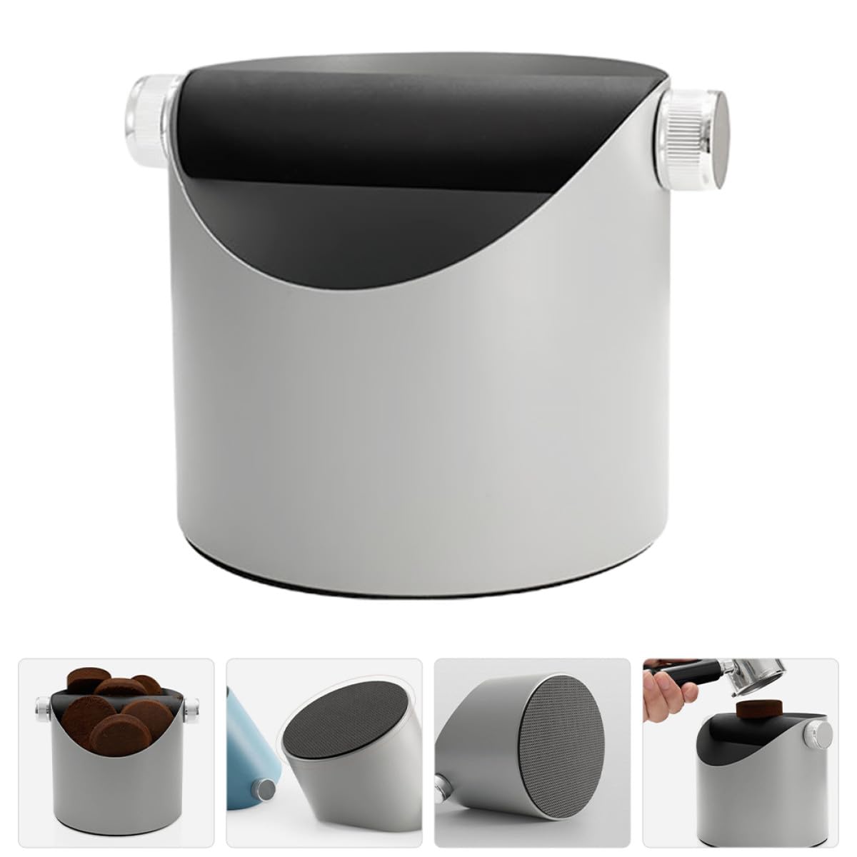 SHINEOFI Kaffeepulver Abklopfbehälter Stahl Espresso Abklopfbehälter Kaffeezubehör Für Kaffeestationen Kaffeerestebehälter Für Zuhause Und Cafés