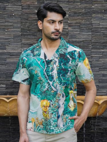 Image of Tropical Jungle Art Print Cotton Shirt