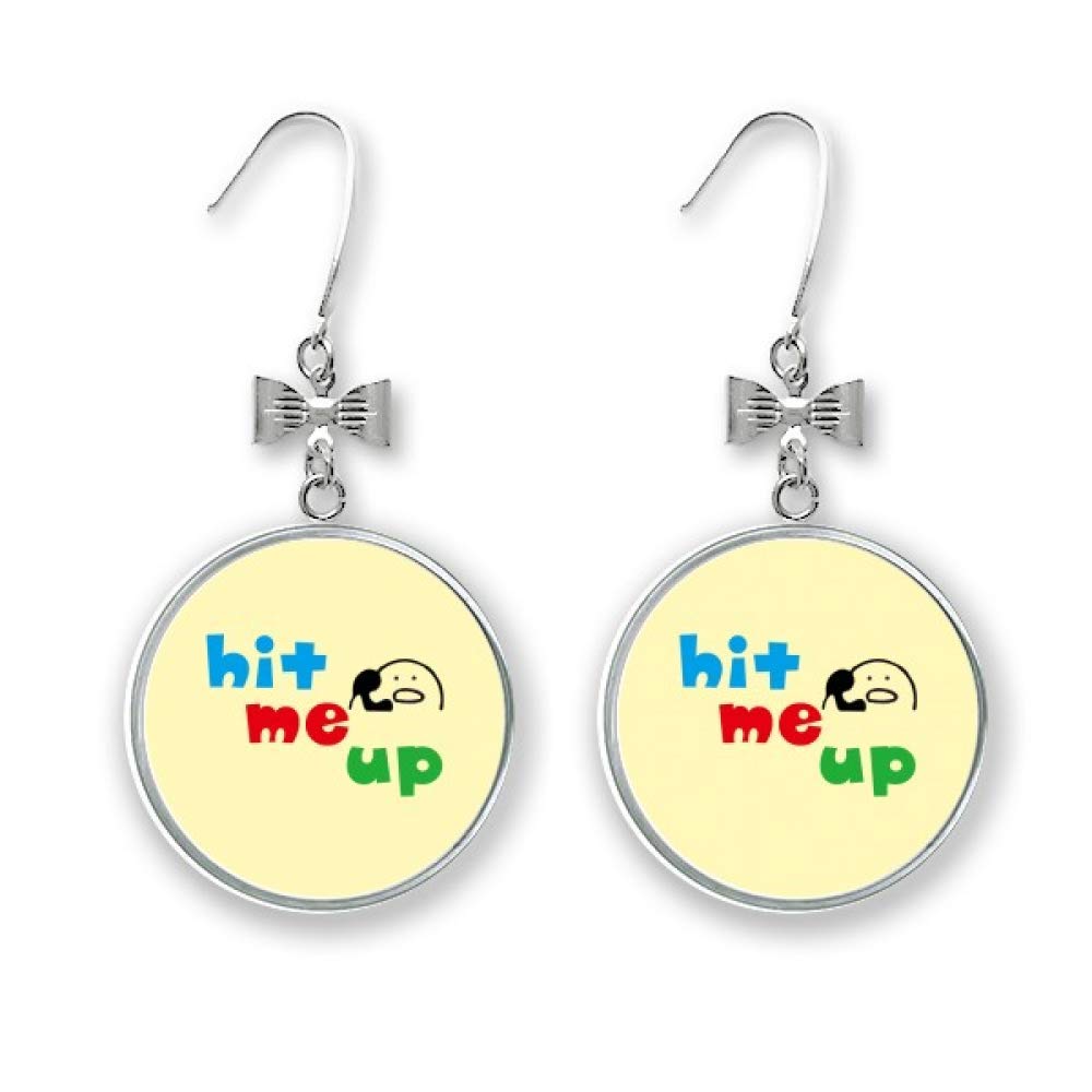 offbb Hit Me Up Lovely Expression Fashionable Bow Earrings Drop Stud Pierced Hook