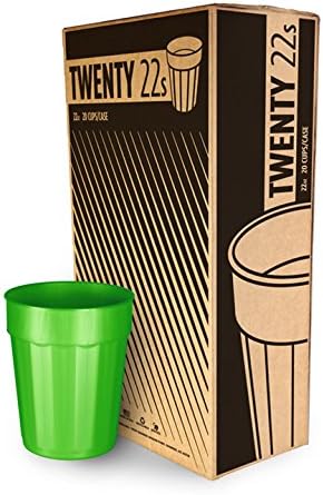 CC-22FC-C31779-20 Plastic Fluted Cup, 22 oz Capacity, Pearlescent Green (Pack of 20)