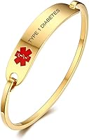 Vista 1 de VNOX Medical Bracelet for Women-Stainless Steel Emergency Medical Alert ID Bangle Bracelet,Free Engraving