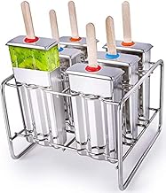 AUNMAS Máquina de sorvete faça você mesmo, moldes de picolé de aço inoxidável, moldes de gelo, picolé, reutilizável, fácil de liberar (2#)