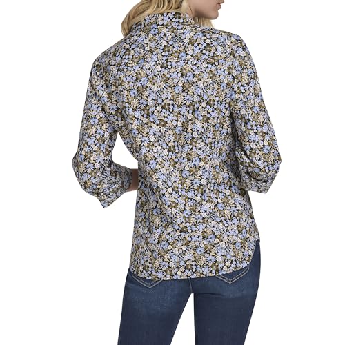 Image of Nautica Women's Button Front Long Sleeve Roll Tab Shirt