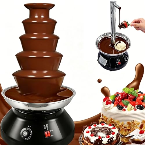 Olla de fusión de chocolate, modelo de grifo con cascada y raspador, calentador de acero inoxidable para fondue, ideal para cumpleaños en casa, restaurantes buffet