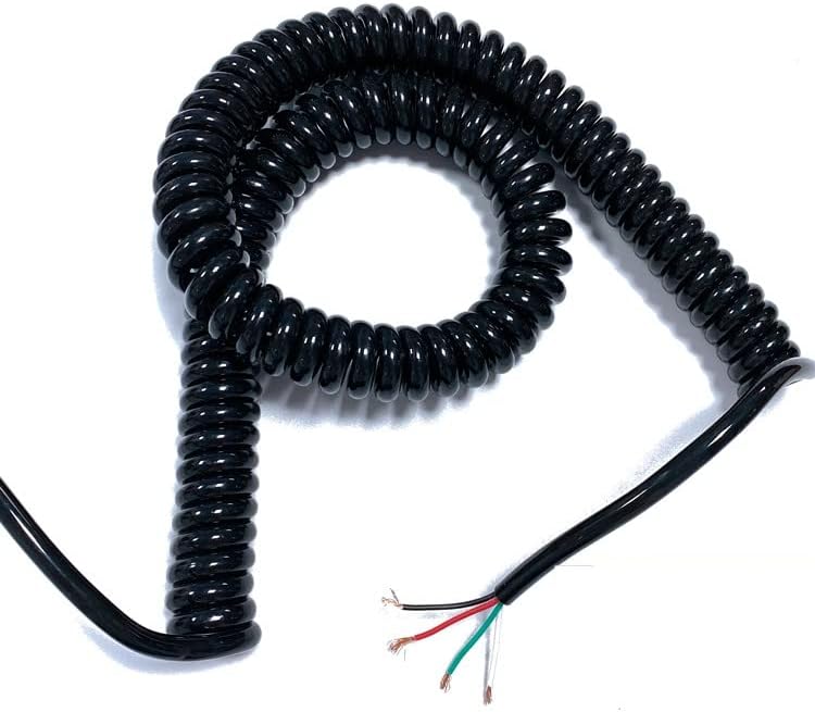 Spring Coiled Cable, 1PC PU Spring Cable Wire 4-Core 20/26 /22Awg Stretch 1/2/ 3/4/ 5/6/ 7/8 /9/10 /Meters Spiral Telescopic Wire