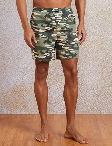 Image of Amazon Brand - Symbol Men's Cotton Printed Boxer Shorts (Combo Pack of 2) Casual | Underwear | Half Pants | Short Pant - Regular Fit with Back Pocket