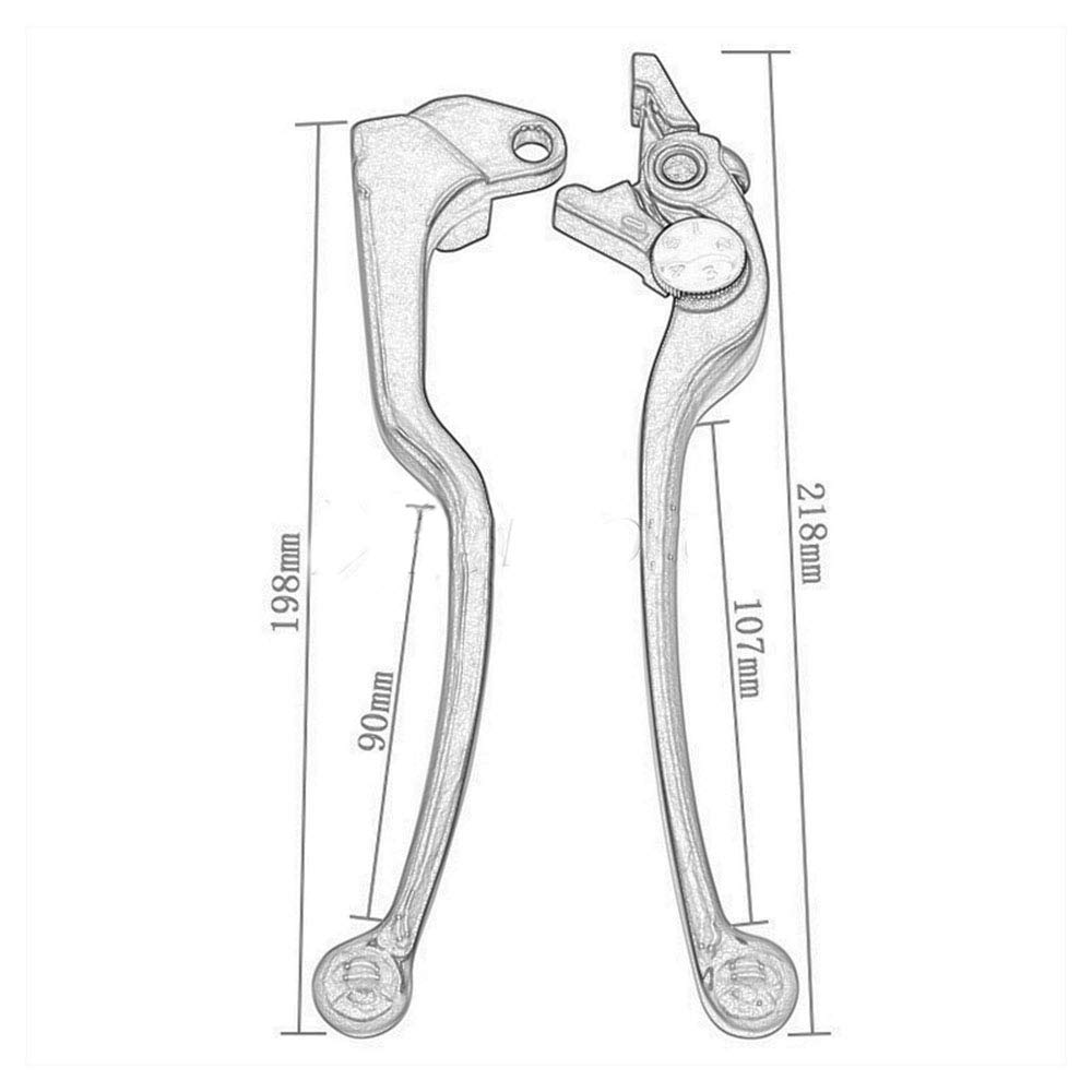 Moto Alliage D'aluminium De Frein Levier D'embrayage De Frein Fit Pour Kawasaki ZX6R-636 ZX6R ZX6RR ZX9R ZX10R ZX12R (Noir)