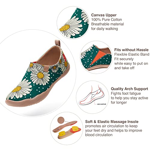 Image of UIN Women's Slip On Shoes Colorful Comfortable Lightweight Art Travel Sneakers Casual Floral Stylish Everyday Loafers