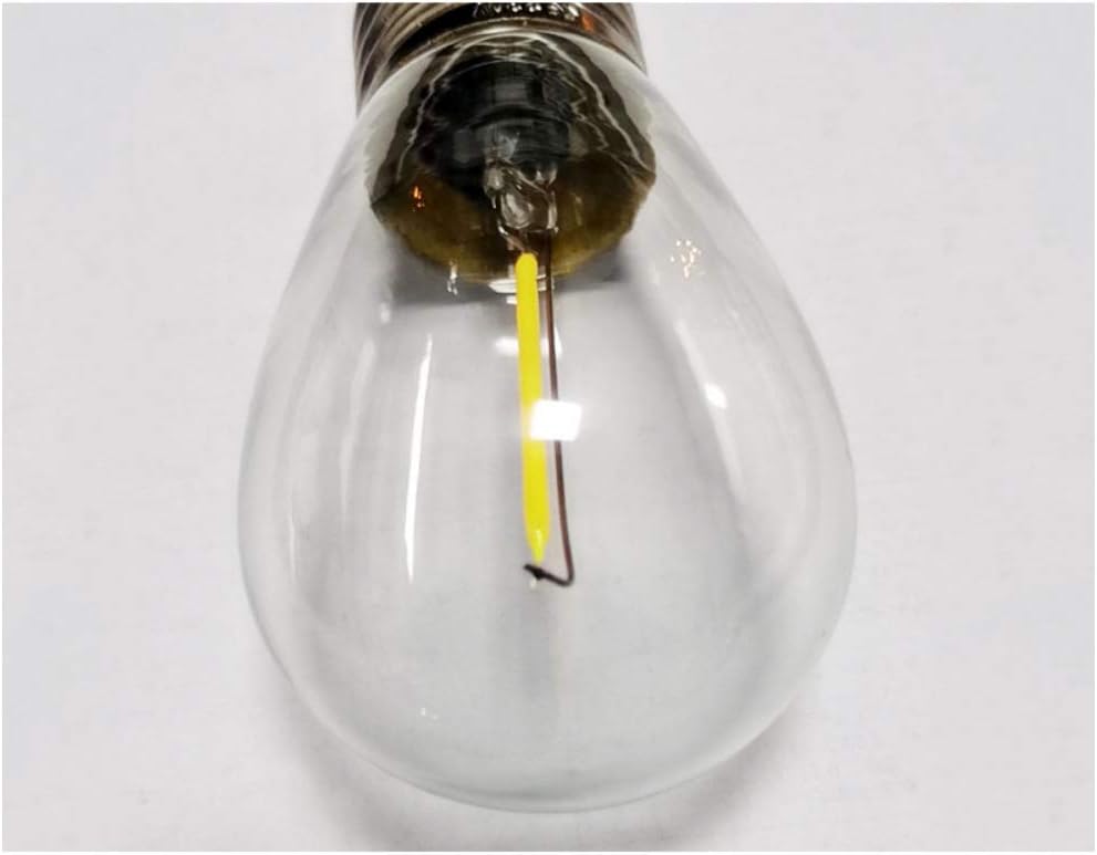 S14 LED String Light Bulbs 1W Shatterproof&Waterproof E26 Base Edison Bulbs Daylight White 6000K 150 Lumen Energy Efficient Replacement for Indoor/Outdoor Use,25 Pack