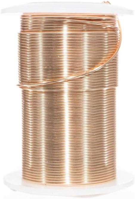 Craft County Tarnish Resistant Copper Craft Wire – for Jewelry Making, Ornament Crafting, and Wire Sculptures (Gold, 40 Yards X 28 Gauge)